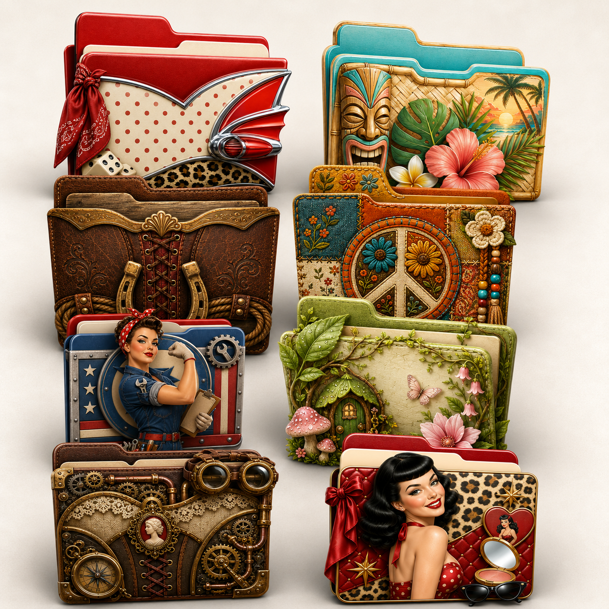 Bonus folder icons included with the DPD Pin-Up Icons collection.